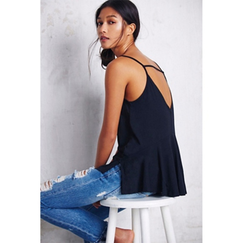 Free People Black Swing Tank with Strappy Back